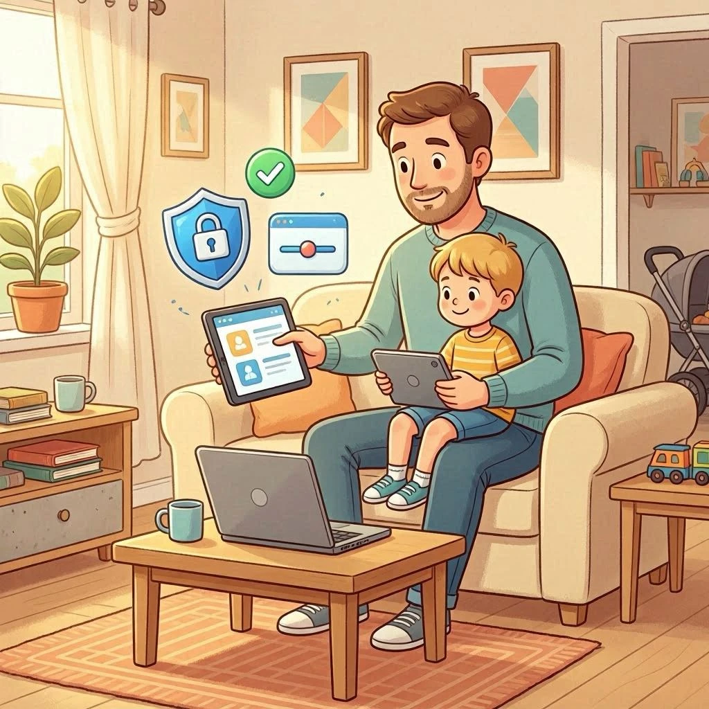 Parent and child learning together online