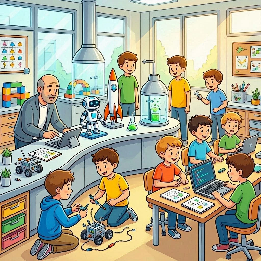 Children exploring STEM activities